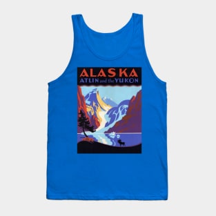 Vintage Travel Poster, Atlin and the Yukon, Alaska Tank Top